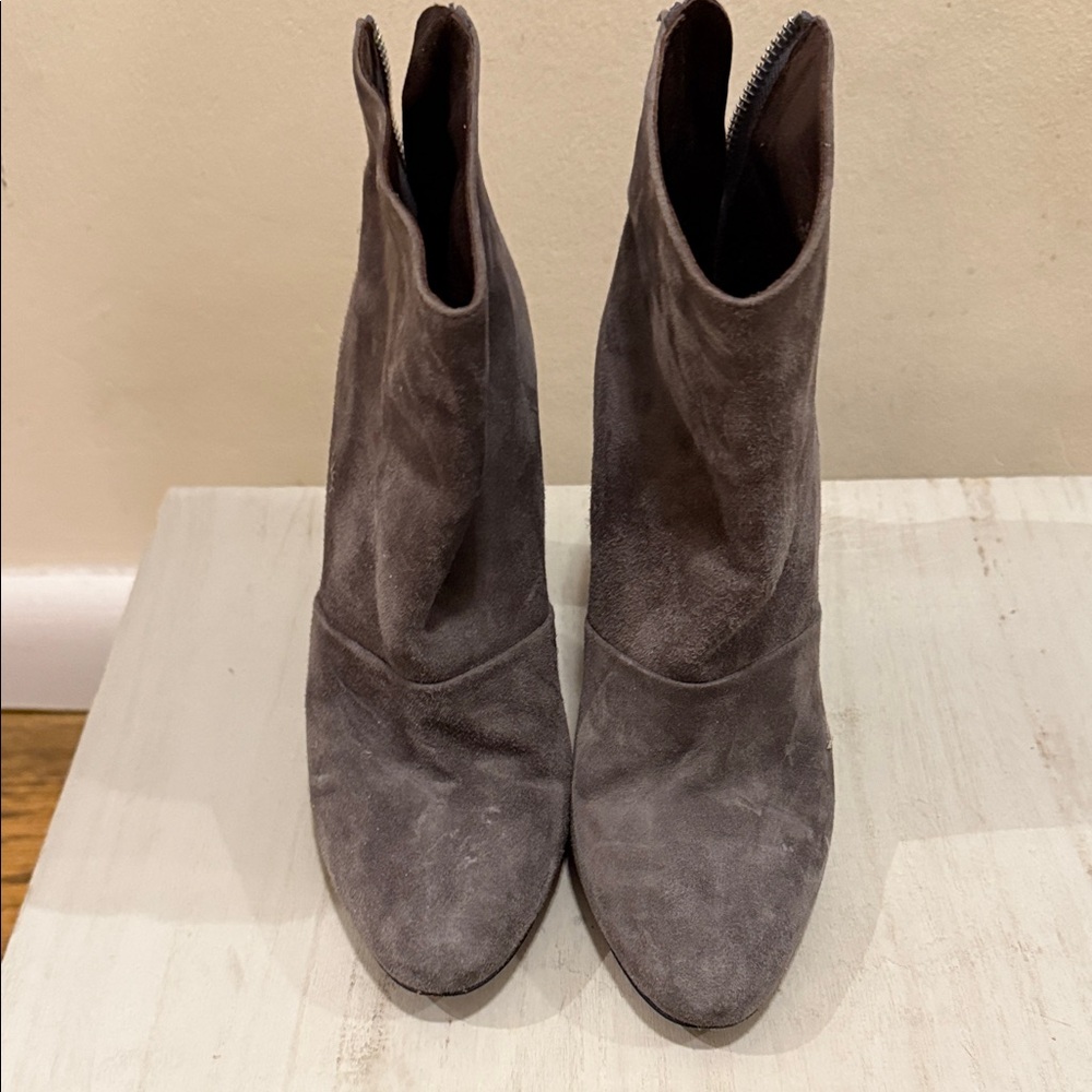 J. Crew Charcoal Suede Ankle Boots
